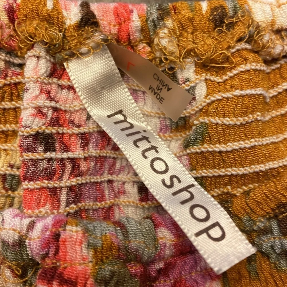 Mittoshop Mustard Floral Bohemian Tunic - Size Large - Picture 12 of 16